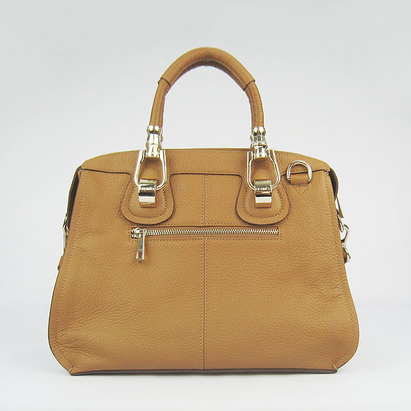 Fake Hermes New Arrival Double-duty leather handbag Light Coffee 60669